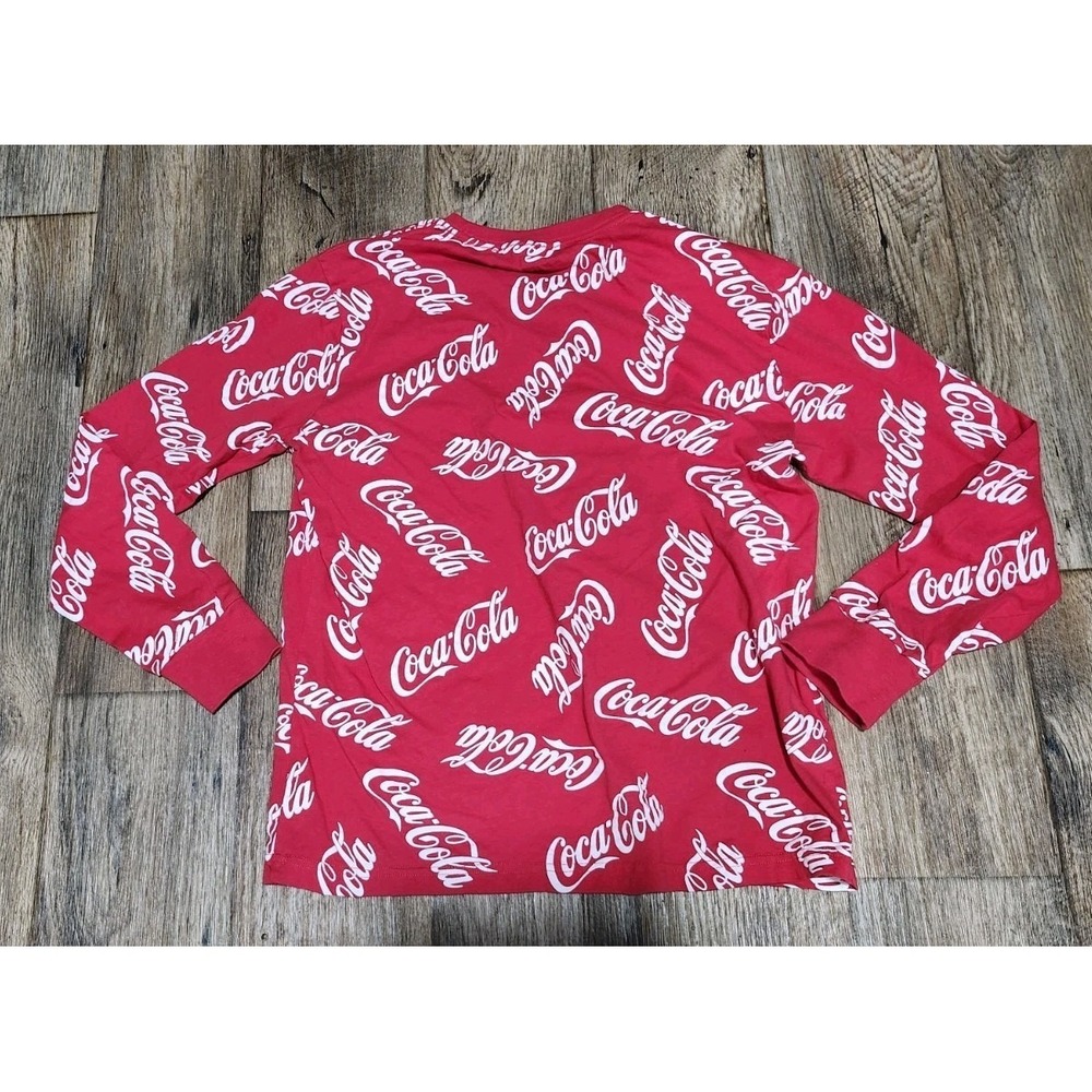 Coca Cola Long Sleeve Tee T-shirt Men's Women's Unisex All over Logo Graphic